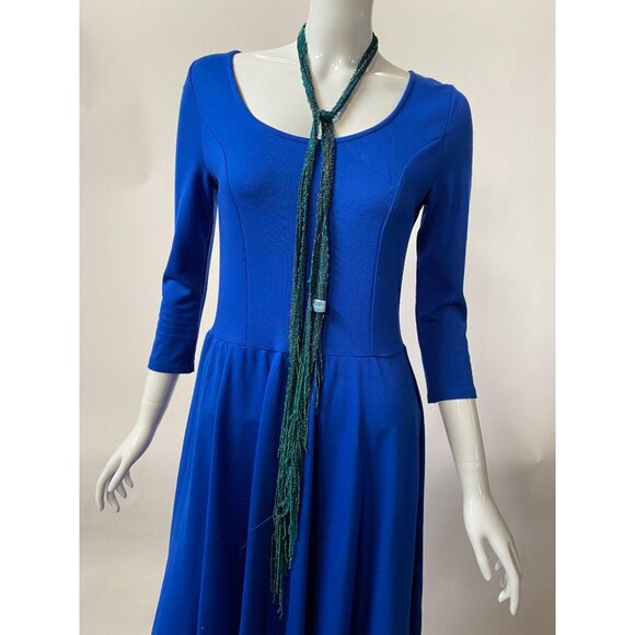 Nine West Green & Blue Beaded Fringe Tie Belt/Neck Accessory - Picture 8 of 11